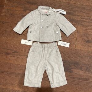 NWT Cacharel Grey Boys 3M Suit 100% Cotton